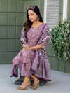 Lavender Colour Cotton Blend With Print Kurti With Pant Dupatta Exporters In India Aaradhna 2029